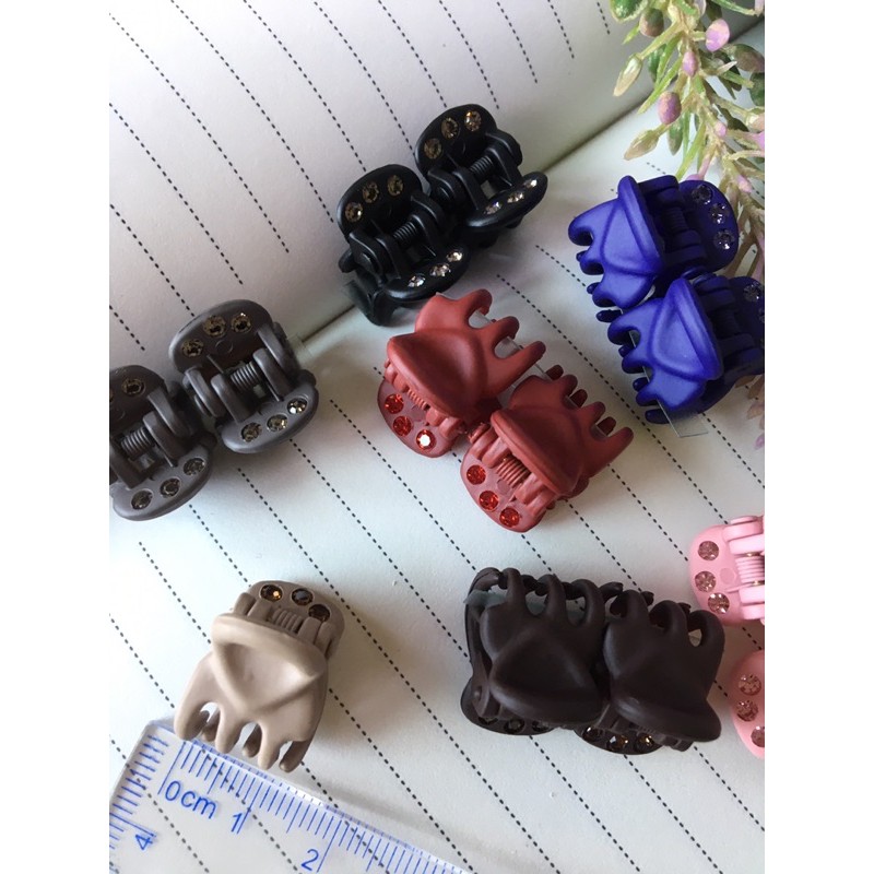 กิ๊บหนีบผมเกาหลี ของแท้ รุ่น1.3cm ประดับเพชรไซค์เล็ก เนื้อแมทด้าน เรียบหรู ดูดี คุณภาพดี Made in Kore