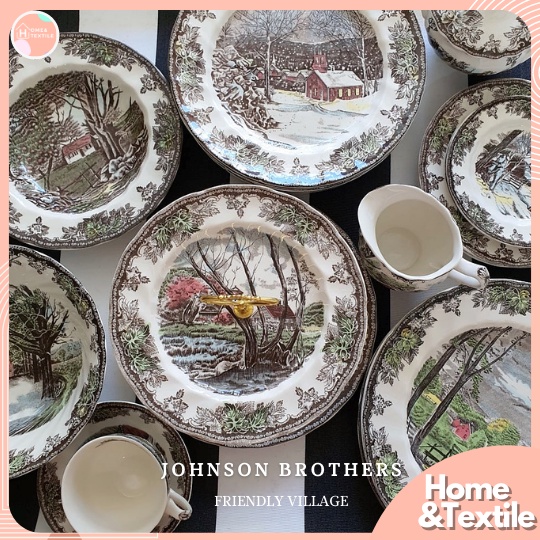 【พร้อมส่ง】จานชามเซรามิก แบรนด์ Johnson brothers | Friendly village