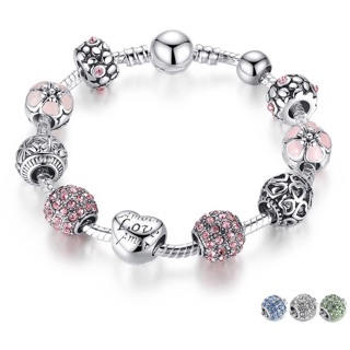 โละสต๊อก!!!สร้อยข้อมือเจ้าสาว สร้อยข้อมือแฟชั่นสไตล์ pandora