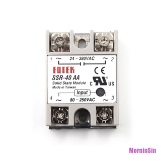 ❀Morninsin❀โซลิดสเตตรีเลย์ SSR-40AA-H 40A 80-250V AC TO 90-480V AC SSR