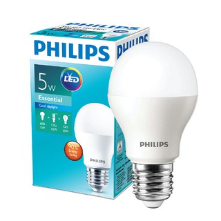 หลอดไฟ LED 5 วัตต์ Cool Daylight PHILIPS รุ่น ESS LEDBULB A60 E27