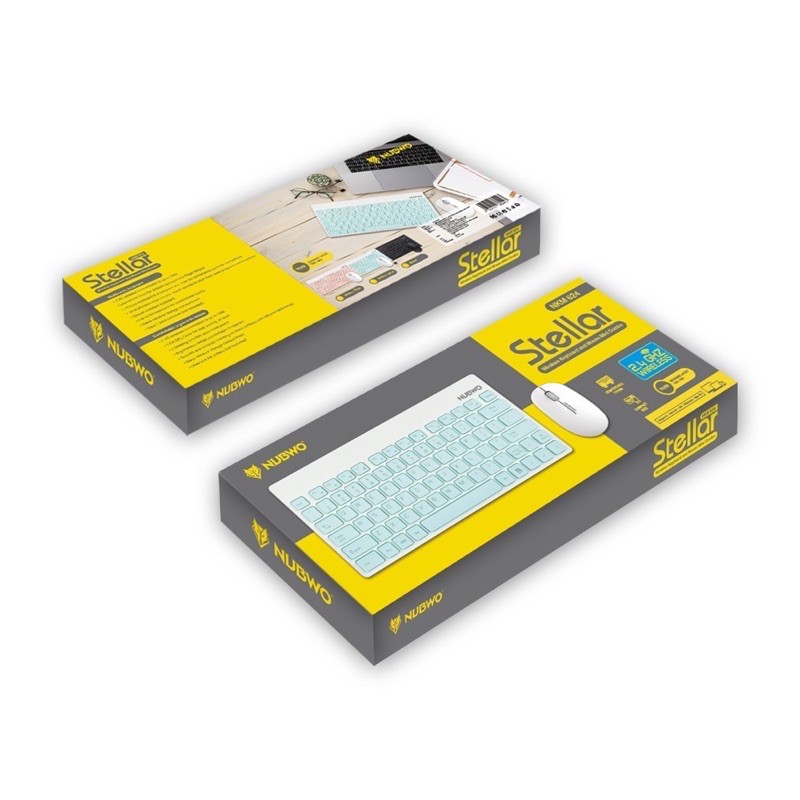 Nubwo Stella Nkm 624 ชุดคู่ ไร้สาย ขนาดเล็ก Keyboard+Mouse Wireless