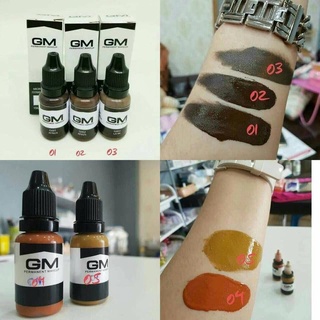 สีน้ำมันGM สี Gm สูตร สีน้ำมัน  สีสักคิ้วคุณภาพจากเยอรมัน  สำหรับสักคิ้วลายเส้น สไลด์  สีสักติดง่าย สีไม่ดอรป ราคาไม่แรง