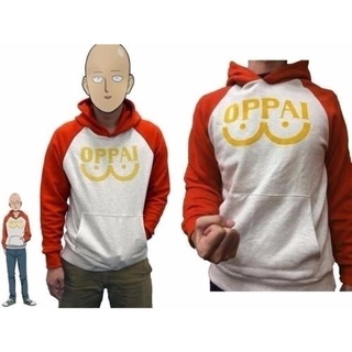 One Punch man เสื้อกันหนาว มีฮู้ดแบบสวม ลายคอสเพลย์ไซตามะ Oppai hoodie