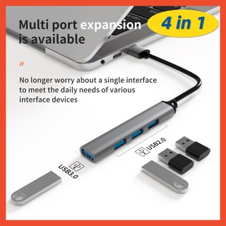 อะแดปเตอร์แปลงฮับ Type C 4 in 1 USB C เป็น USB 3.0 2.0 หลายช่อง