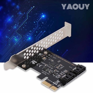 YAOUY PCIe PCI Express เป็น SATA 3.0 2 พอร์ต III 6G ส่วนขยายการ์ดอะแดปเตอร์