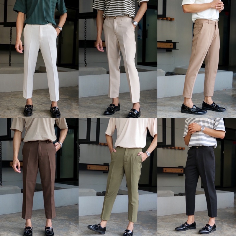 [สินค้าขายดี] BARON classy trousers กางเกงสแล็ค ขาเต่อทรง 5 ส่วน กางเกงขายาวทรงกระบอกเล็ก