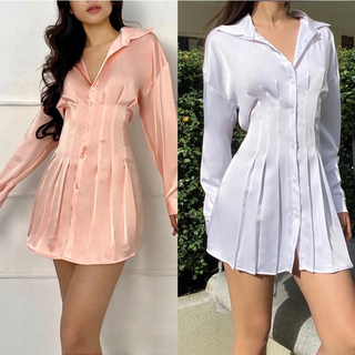 เก็บโค้ดหน้าร้าน -  Camila Dress เดรสขาว เดรสเข้ารูป เดรสผูกหลัง เดรสสั้น เดรสสั้นแขนยาว ohcrispy.bkk