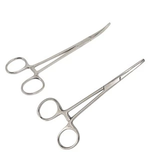สแตนเลสคีมหลอดเลือดคีมผ่าตัดคีม Hemostatic ล็อคคีม