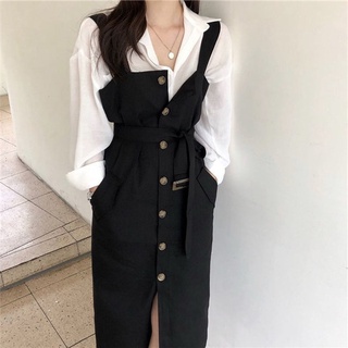 💖พร้อมส่ง💖ชุดเซ็ต Set2ชิ้น เสื้อเชิ้ตแขนยาว +ชุดเอี๊ยม เอี้ยมขายาว เอี๊ยมกางเกง เอี๊ยมกระโปรง ชุดคลุมท้อง