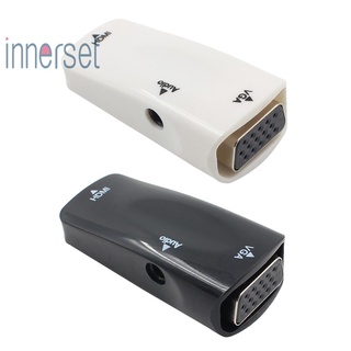 [innerset] อะแดปเตอร์แปลง HDMI ตัวเมีย เป็น VGA ตัวเมีย 1080P พร้อมสายสัญญาณเสียง สําหรับ PC