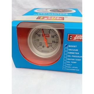 เกจวัดบูส terbo autogauge (พื้นขาว) สำหรับเครื่องยนต์เบนซิน (ของเเท้)