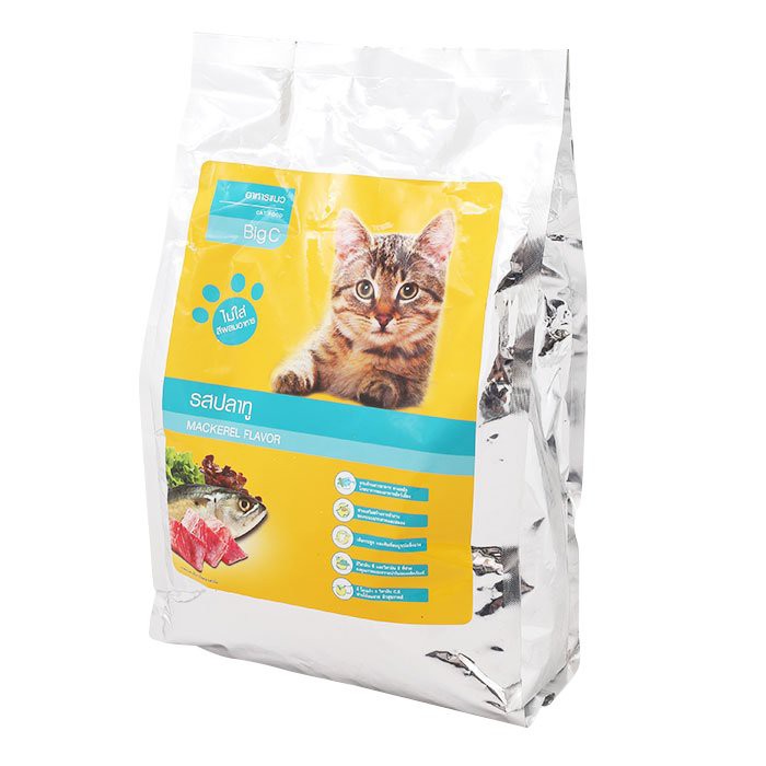 🔥*พร้อมส่ง*🔥 บิ๊กซี อาหารแมวชนิดเม็ด รสปลาทู 3 กก. BIG C Cat Food Mackerel Flavor 3 kg.