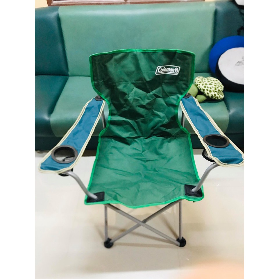 เก้าอี้สนามพับได้ ยี่ห้อโคลแมน Coleman สีเขียว ของใหม่  พร้อมถุง วัสดุอุปกรณ์แข็งแรง รับน้ำหนักได้80-120โล พร้อมส่ง
