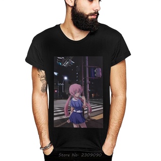 เสื้อยืด ผ้าฝ้าย พิมพ์ลายการ์ตูน Mirai Nikki Gasai Yuno Future Diary สไตล์วินเทจ แฟชั่นฤดูร้อน สําหรับผู้ชายSize S-5XL