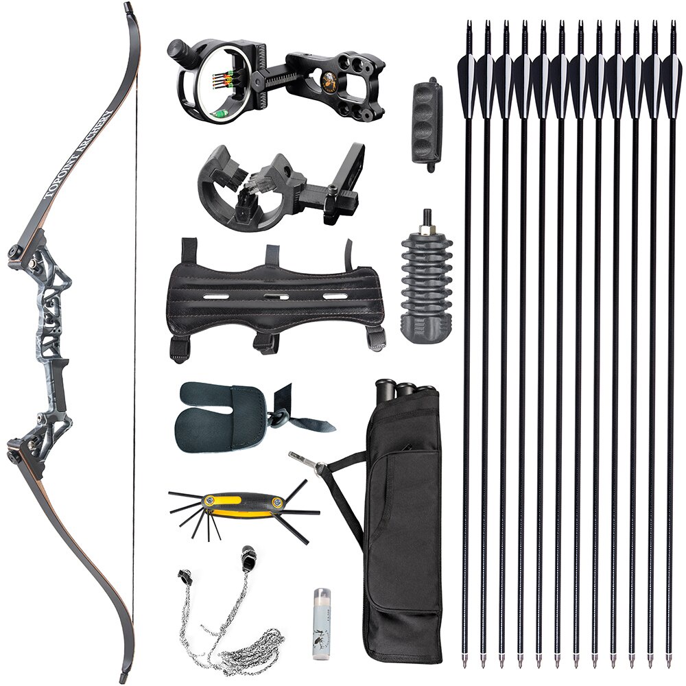 แพ็คเกจ Recurve Bow Topoint Archery Takedown R3 ชุดยิงธนูพร้อมยิงสำหรับการล่าธนู