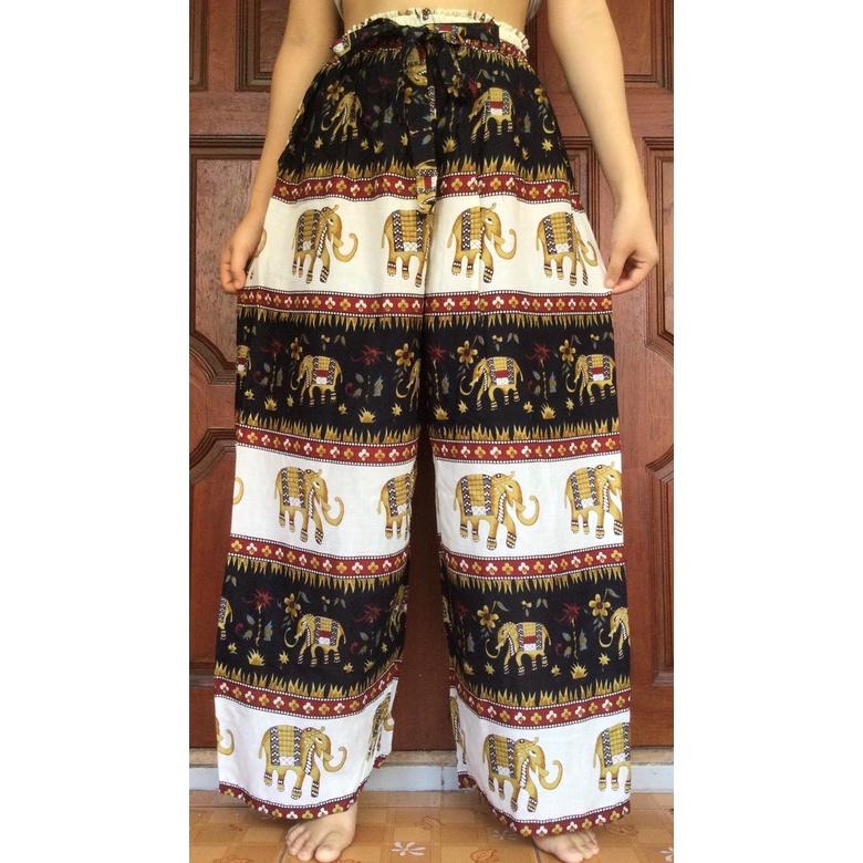 กางเกงขายาวผู้หญิง กางเกงสาวอวบ Elephant Pants/Harem pants/Thailand Pants/Yoga pants