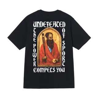 เสื้อยืดแขนสั้นลําลอง พิมพ์ลายตัวอักษรเบสบอล undefeated ทรงหลวม สําหรับผู้ชาย และผู้หญิง