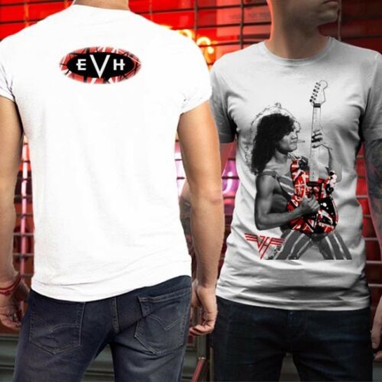 KATUN Eddie Van Halen เสื้อยืด 2 ด้าน Casual เสื้อยืด Unisex วัสดุผ้าฝ้าย
