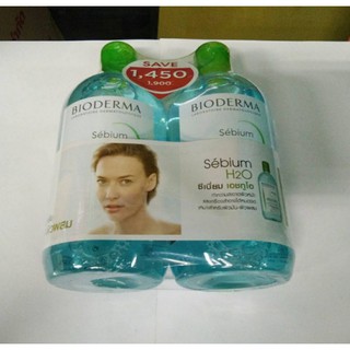 Bioderma sebium h2o 500ml แพคคู่สีฟ้า