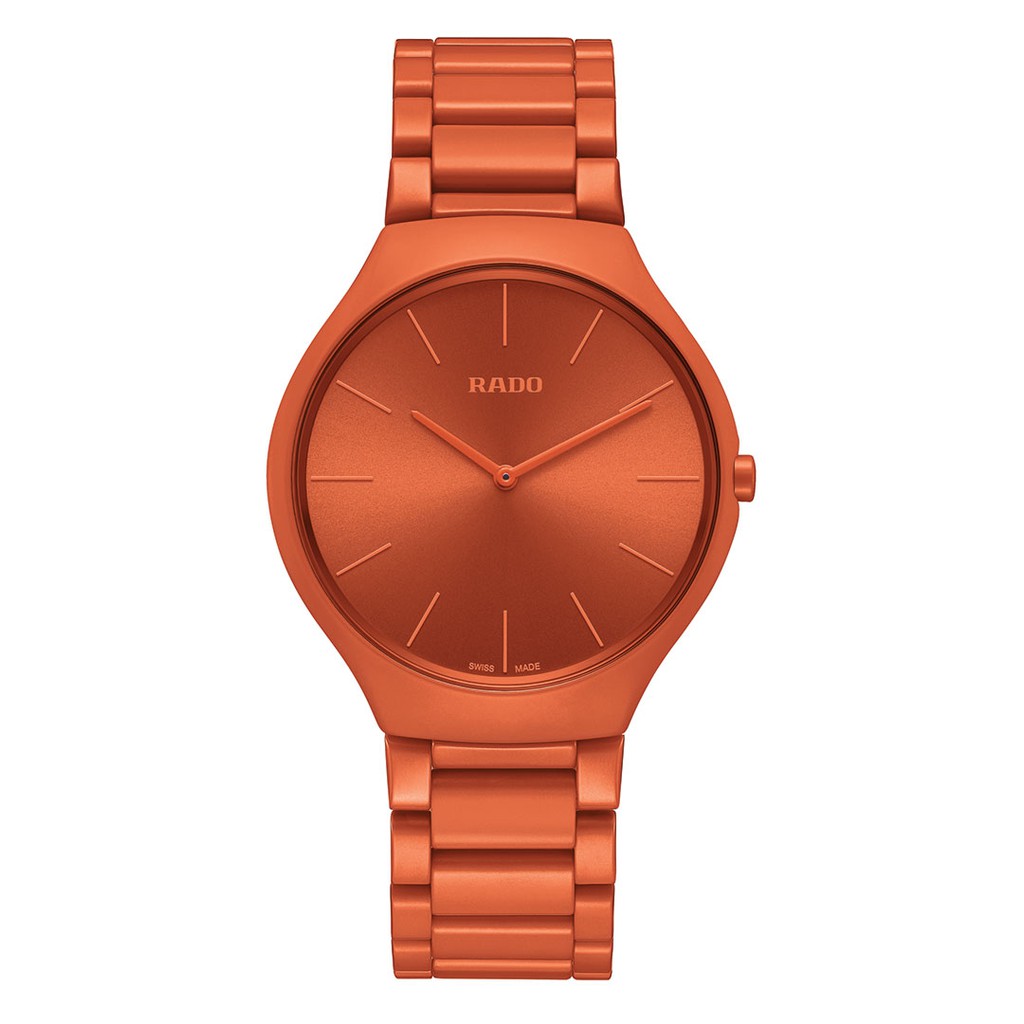 RADO True Thinline Le Corbusier Limited Edition นาฬิกาข้อมือ สีส้ม รุ่น R27095652