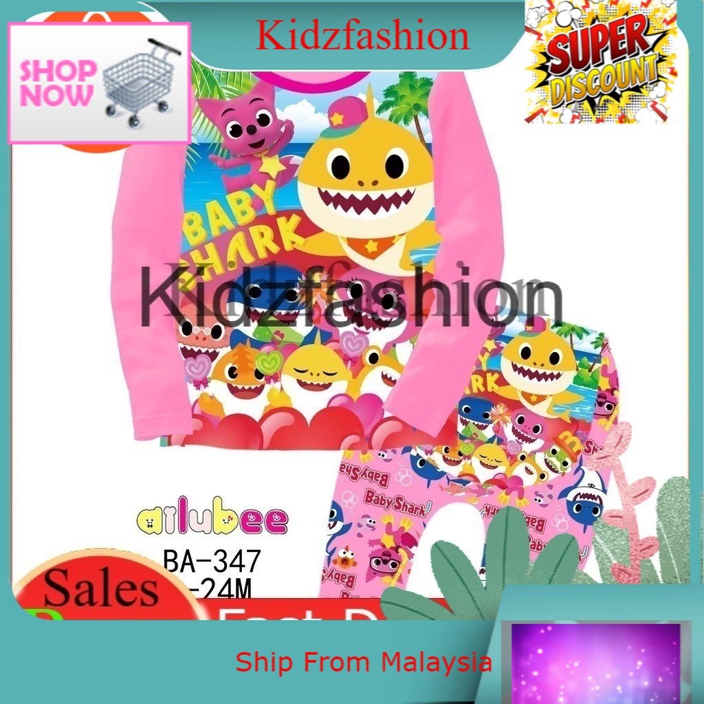 BABY SHARK Ailubee ชุดนอนเด็ก (BA347) 3M-24M