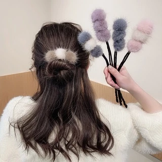 Mink fur ball ball ก้านทำผม ก้านม้วนผม ก้านมวยผม ขนฟูนุ่มนิ่ม กิ๊บหนีบผม กิ๊บติดผม หนีบดังโง๊ะ หนีบผม ม้วนผม กิ๊บผม