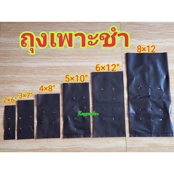 ถุงเพาะชำแบบแพ็ค 6 ขนาด (120 กรัม/แพ็ค)