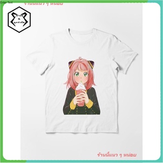 New SPY X FAMILY Anya Funny Essential T-Shirt เสื้อยืดพิมพ์ลาย เสื้อยืดลายการ์ตูนญี่ปุ่น คอกลม cotton แฟชั่น Unisex