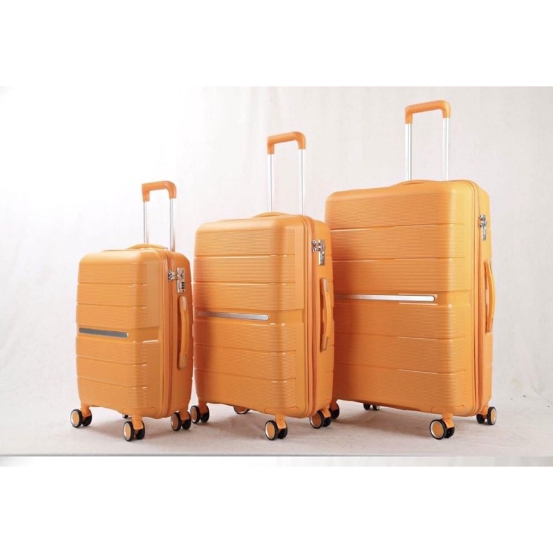 Luggage กระเป๋าล้อลากแข็งแรง วัสดุPP#ซิป#4ล้อคู่/กระเป๋าเดินทาง /ไชส์20”24”28”นิ้ว 4ล้อ360องศา