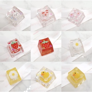 Keycap resin คีย์แคป ลายน่ารัก ราคาต่อชิ้น สำหรับ Mechanical​ Keyboard​ OEM profile ปุ่มแถว R4 (F1-12, esc)​