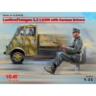 โมเดลประกอบ ICM Model ขนาด 1/35 ICM35418 Lastkraftwagen 3,5 t AHN with German Drivers