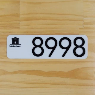 ป้ายบ้านเลขที่ โมเดิร์นสไตล์ งานอะครีลิคเลเซอร์ พร้อมแกะเลเซอร์ [HOME WE:COME 01] HOME NUMBER