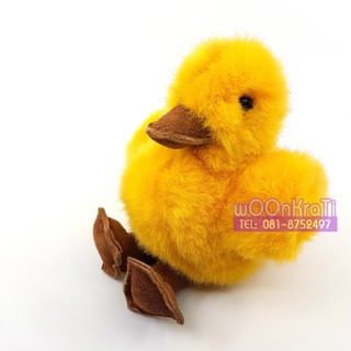 ตุ๊กตาลูกเป็ดสีเหลืองตั้งโชว์ งานเก่าปี2530 Vintage 1987 Gund 7" Plush Stuffed Yellow Baby Chick Duck Leather Feet Bill