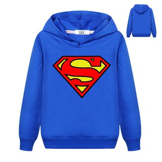 เสื้อกันหนาวแบบมีฮู้ดพิมพ์ลาย Superman สำหรับเด็ก