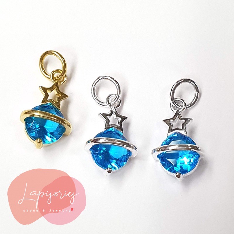 จี้เงินแท้925 หัวใจ คริสตัลญี่ปุ่น ดาวเคราะห์ สีเงิน สีทอง จี้ห้อยคอ จี้ห้อยกำไล ตัวตกแต่งกำไล DIY - รูปที่ 3