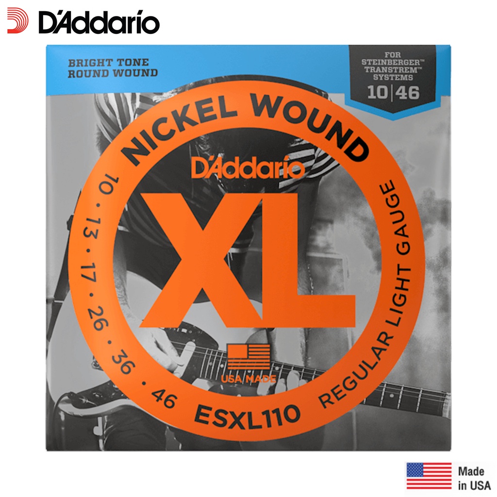 D'Addario® ESXL110 สายกีตาร์หัวตัด สายกีตาร์ไฟฟ้าหัวตัด เบอร์ 10 แบบ Nickel Wound ของแท้ 100% (Double Ball End Regular L