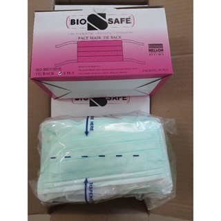 หน้ากากอนามัย แบบสายผูก Biosafe ( กล่อง50 ชิ้น)