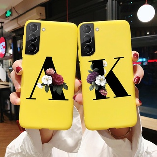 Samsung Galaxy S21 Plus S21 เคส บางเฉียบ ตัวอักษร ดอกไม้สีเหลือง นิ่ม TPU เคสป้องกัน เคสโทรศัพท์ กันกระแทก