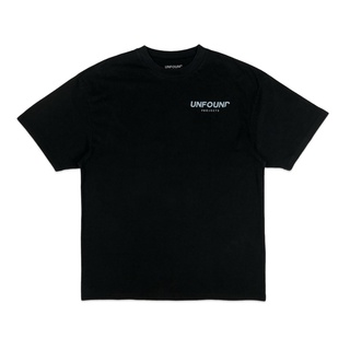 UNFOUND PROJECTS Unfound Logo Light Bleached Tee Black สีดำ