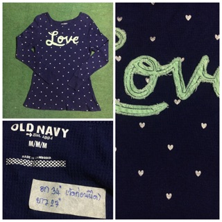 เสื้อไหมพรมแขนยาวลายจุด old navy มือสอง