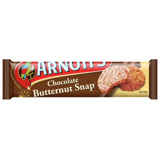 ✨ขายดี✨ Arnotts Chocolate Butternut Snap Biscuits200g ขนมปังอบกรอบเคลือบช็อคโกแลต คุณภาพระดับพรีเมี่ยม