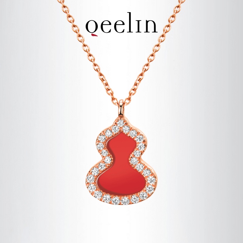 ของขวัญ สร้อยคอน้ําเต้านิลสีโรสโกลด์ Qeelin Wulu