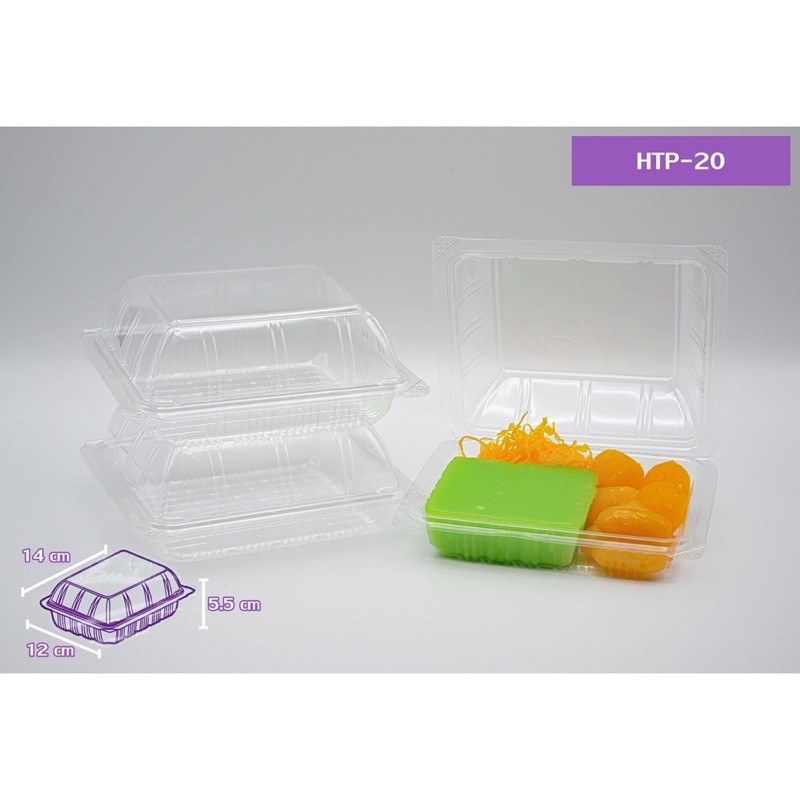 [HTP-20] กล่องใส OPS ทรงเหลี่ยม ขนาด 12 x 14 x 5.5 ซม. (ยกลัง - 24 แพ็ค)