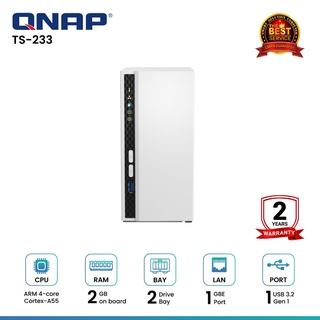 Qnap TS-233 2-Bay Nas อุปกรณ์จัดเก็บข้อมูลบนเครือข่าย