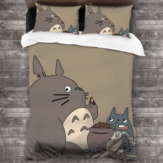 【In Stock】3 IN 1 Miyazaki Hayao My Neighbor Totoro Bedding Set Quilt Cover Set 3 Piece Quilt Cover With 2 Pillowcases