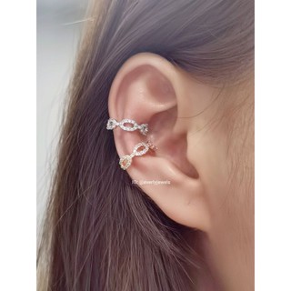 Earcuff #4 ต่างหูแบบคล้องหู​ ต่างหูดาราใส่ เพชรCZ พร้อมส่ง