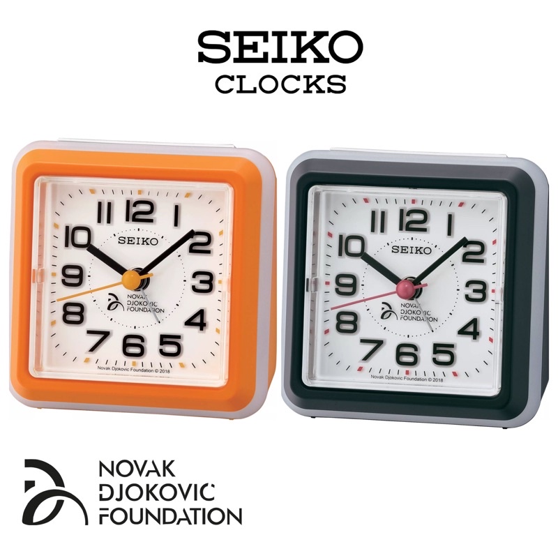 ** ลดล้างสต็อก ** นาฬิกาปลุก SEIKO ALARM CLOCK รุ่น QHE908 Novak Djokovic QHE908E QHE908K - รับประกันศูนย์1ปี จำนวนจำกัด