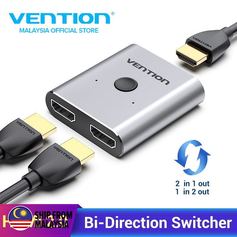Vention HDMI Switcher 4K HDMI Switch Bi-Directional 1 in 2 Out Switcher HDMI 2.1 8K