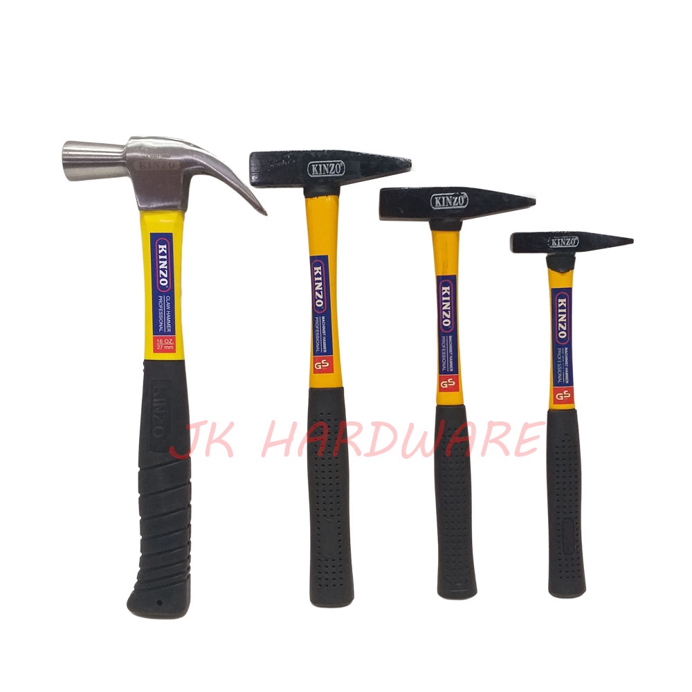 KINZO ค้อนตีตะปู ค้อนช่างทอง ด้ามไฟเบอร์ HAMMER